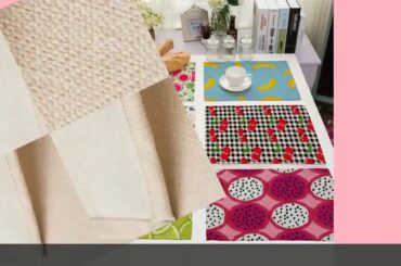 1Pcs Banana Pineapple Fruit Pattern Placemat Cotton Linen Dining Table