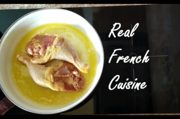 French recipe "Poulet à la crème" (Chicken with double cream)