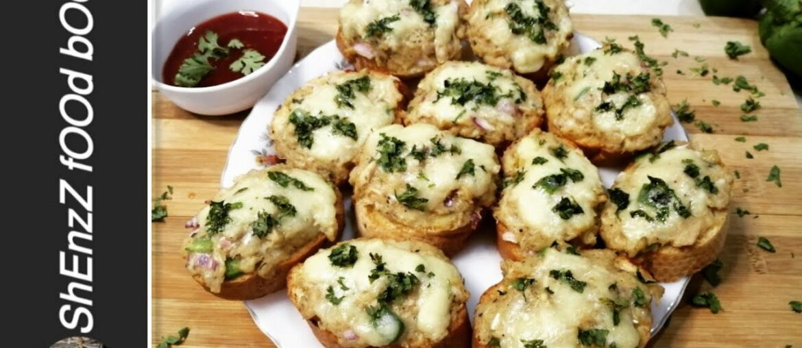 Chicken Cheese Open Sandwich recipe by "Shenzz Food Book!" | French bread sandwich!