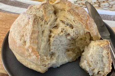 No Kneading Easy Crusty Round French Bread Recipe