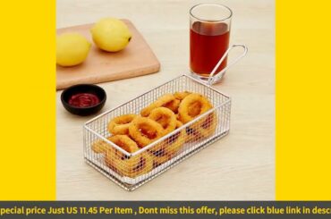 ✓New 304 Stainless Steel Rectangular Dining Basket French Fries Chicken