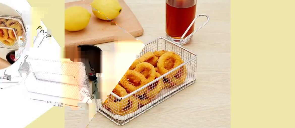 ✓304 Stainless Steel Rectangular Dining Basket French Fries Chicken Sto ✓304 Stainless Steel Rectangular Dining Basket French Fries Chicken Sto