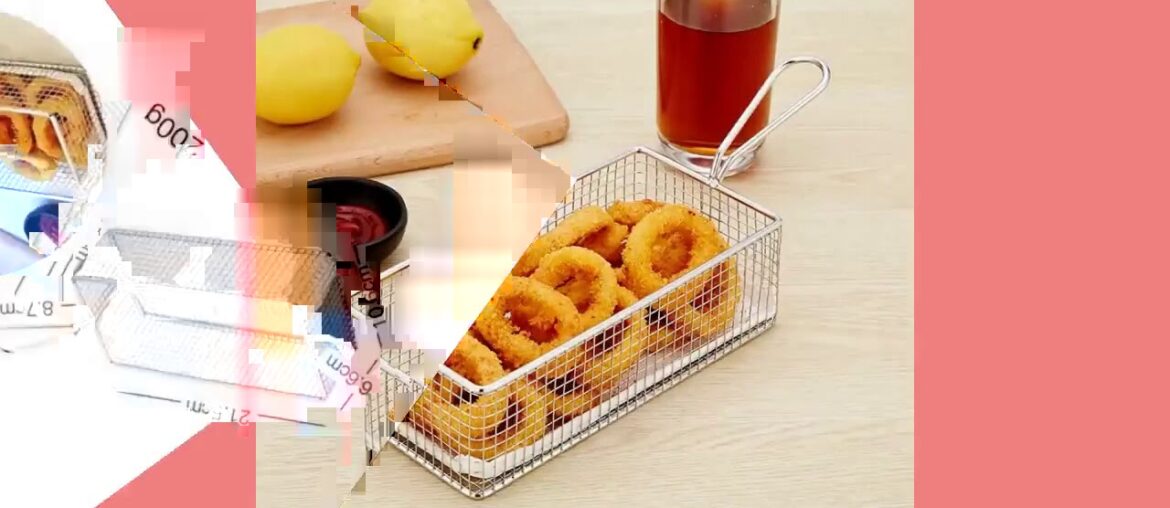 ✓304 Stainless Steel Rectangular Dining Basket French Fries Chicken Sto ✓304 Stainless Steel Rectangular Dining Basket French Fries Chicken Sto
