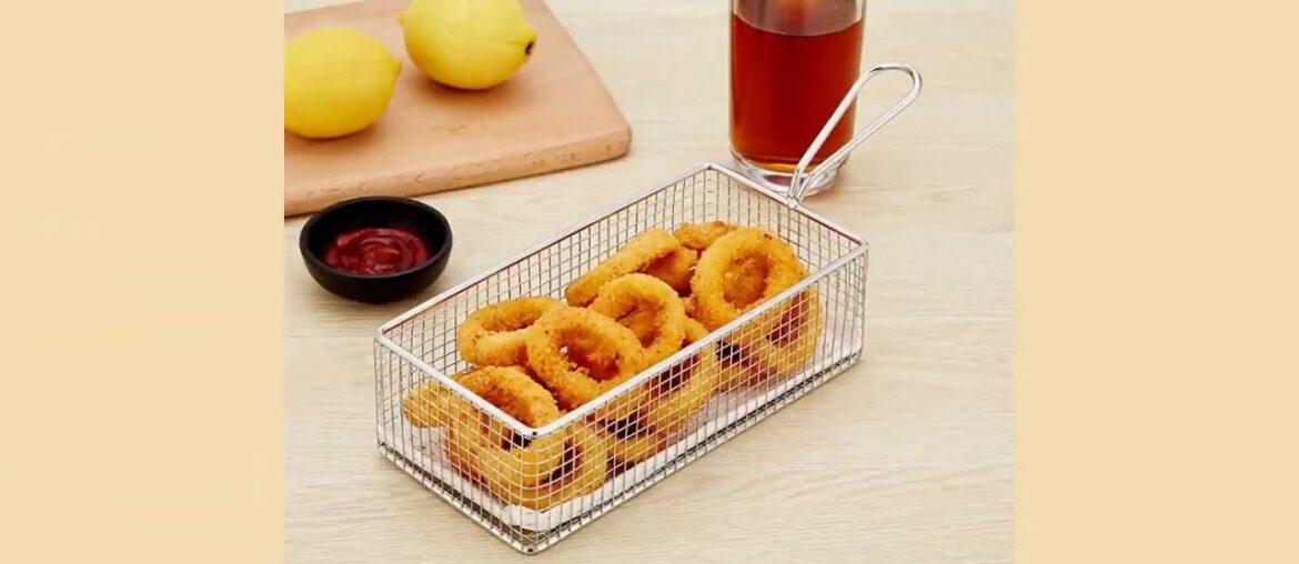 ✓304 Stainless Steel Rectangular Dining Basket French Fries Chicken Sto ✓304 Stainless Steel Rectangular Dining Basket French Fries Chicken Sto