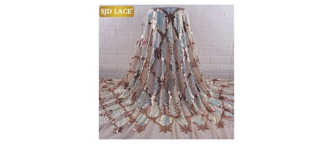 Get SJD LACE 2020 High Quality African Sequins Lace Fabric Newest French Net Embroidered Tulle Lace