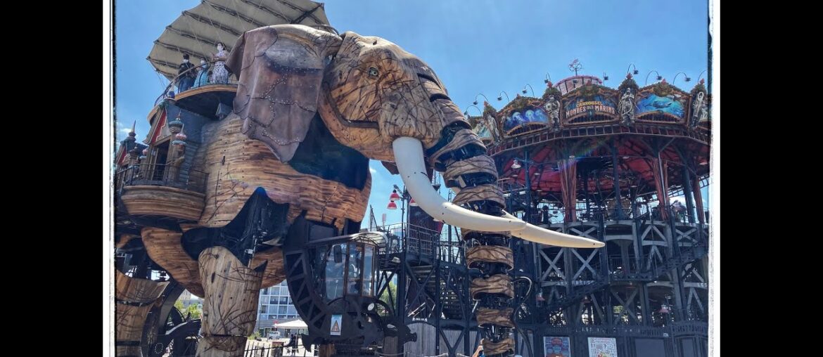 Meeting a giant elephant in Nantes, Western France