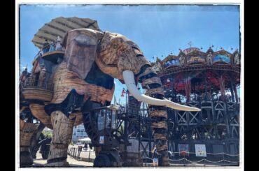Meeting a giant elephant in Nantes, Western France