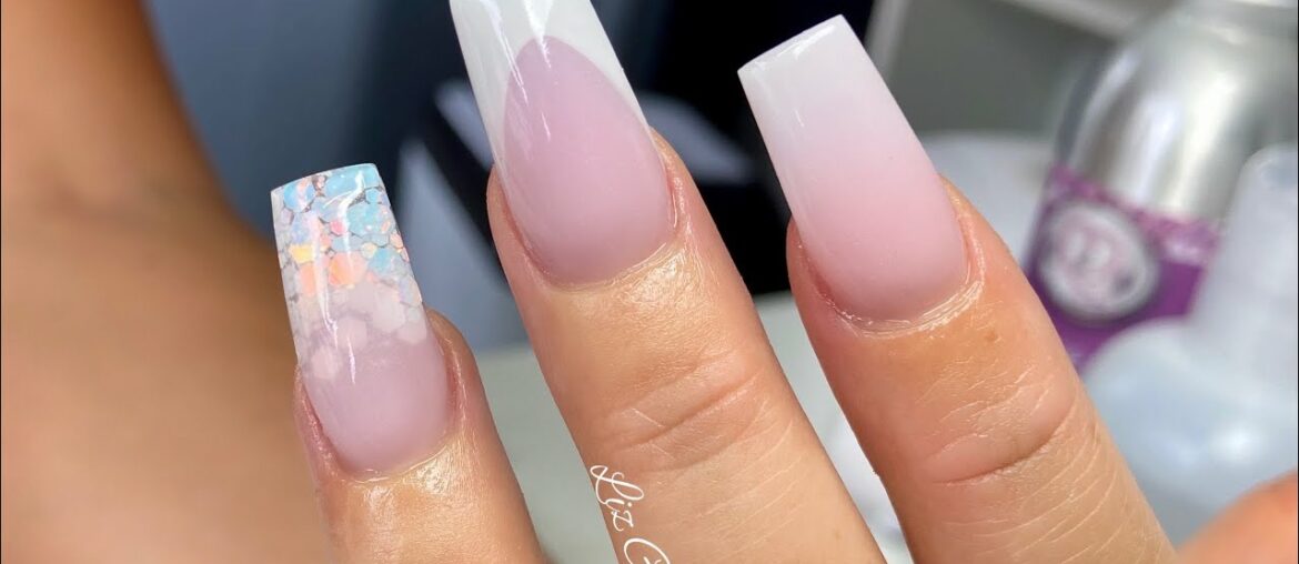 Fresh Set ~ Acrylic Nails ~ French, Ombre And Glitter