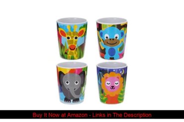 ❄️ French Bull Kids Juice Cup Set of 4 - BPA-Free, Transition, Animals, Toddler, Durable, Drop Resi