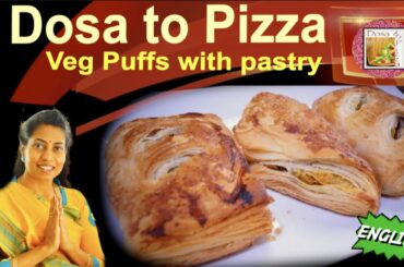Veg Puff recipe with pastry-vegetable puffs-French bakery style puff pastry - crispy layers-ENGLISH