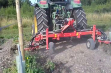 Inter-row machine in action in a brand new vineyard in France #tractors #farming #grapes #wine
