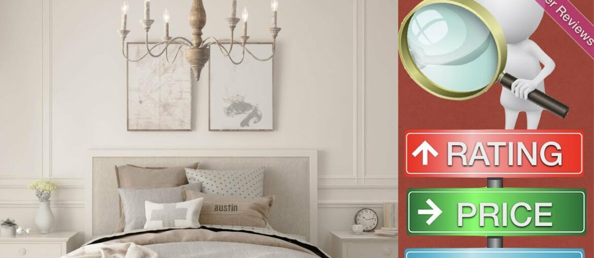 LNC French Country Chandeliers Wood 6 Lights Rust Arms for Dining, Bedroom, Living Room and ...