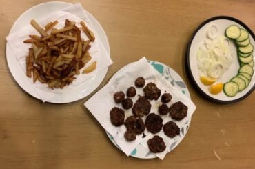 Special dinner with some kabab and french fries