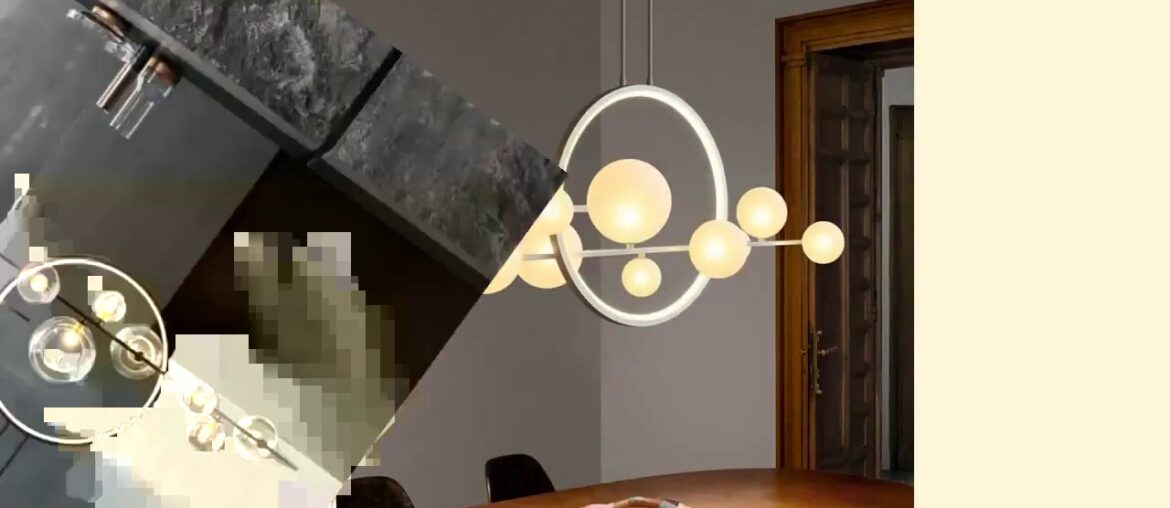 ✅Modern lights Dining table iron LED Chandelier Nordic living room ligh