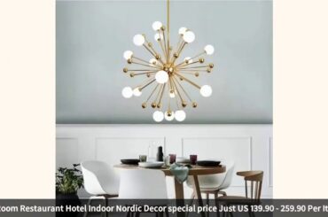 ✅Contemporary Dandelion Design Gold LED Glass Ball Chandelier for Bedro