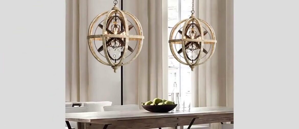 ✓Vintage Chandelier Lights Dining Hanging Lamp Crystal Wood Kitchen Liv ✓Vintage Chandelier Lights Dining Hanging Lamp Crystal Wood Kitchen Liv