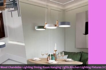 ✓Nordic Natural Wood Chandelier Lighting Dining Room Hanging Lights Kit
