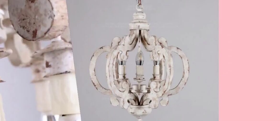 ✓6 light chandelier vintage white wood chandelier french style hanging