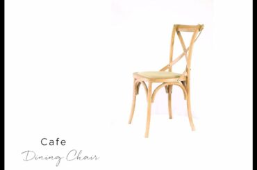 Cafe Dining / Bistro Chair in Natural Wood with Upholstered Seat
