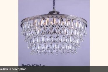 ✓Retro Clarissa Glass drops LED crystal chandeliers lamp for dining/bed