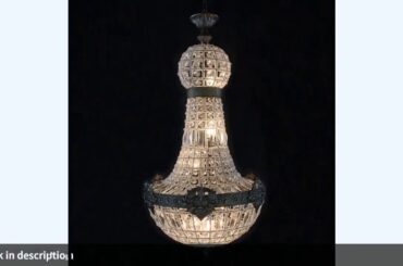 ☑Retro Vintage big round french empire style led E14 crystal chandelier