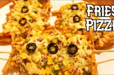 French Fries Pizza | Fries + Pizza = Frizza | Pizza Fries Recipe | Easy & tasty fries pizza