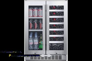 Whynter Cooler BWB-2060FDS 24" Built-In French Door Dual Zone 20 Bottle Wine Refrigerator 60 Ca...