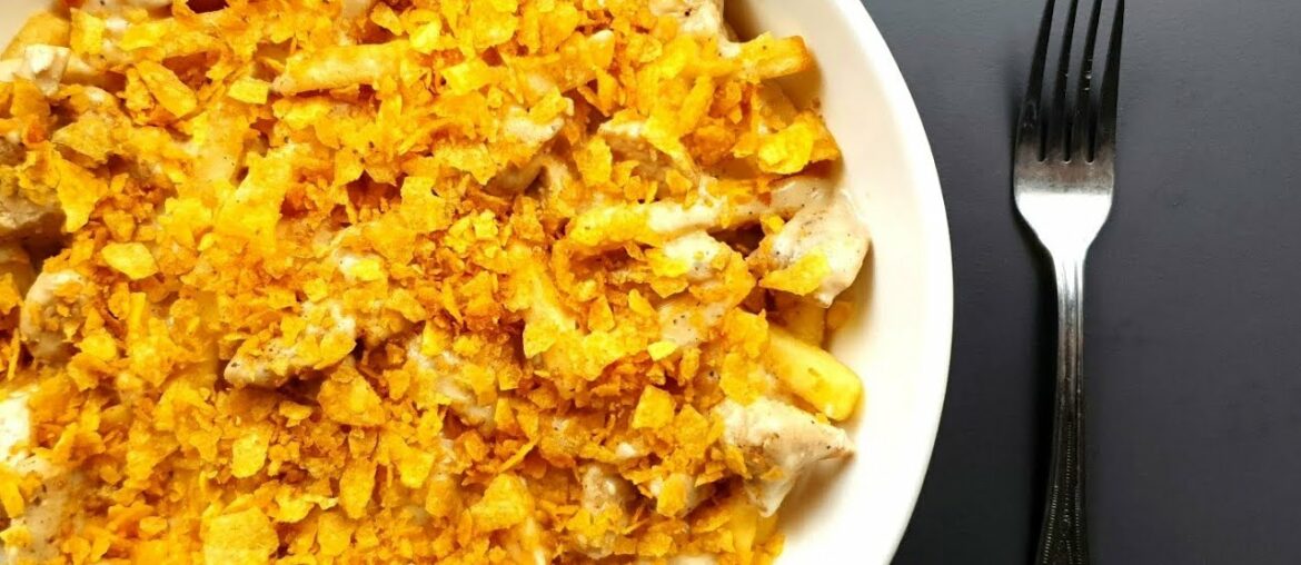 CREAMY FRIES LOADED WITH CHICKEN AND CRUNCHY CHIPS | finger licking recipe