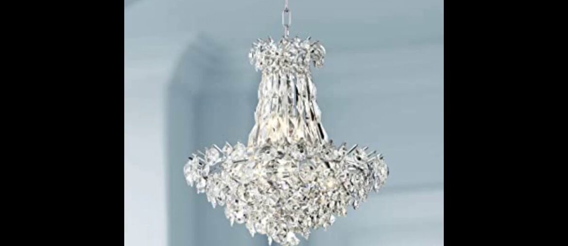 Hykolity 6-Light Crystal Pendant Chandelier Lighting, 13.5 inch Modern French Empire Ceiling Li...
