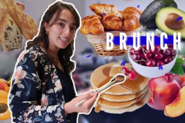 How To Prepare A FRENCH BRUNCH // GROCERY SHOPPING in France & best pancakes recipe! FR & EN subs