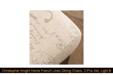 Christopher Knight Home French Linen Dining Chairs, 2-Pcs Set, Light Brown Embroidery