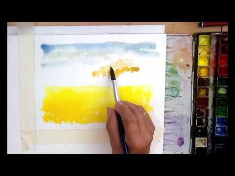 South of France village with sunflowers. A bright 15 minutes of watercolour painting. South of France village with sunflowers. A bright 15 minutes of watercolour painting.