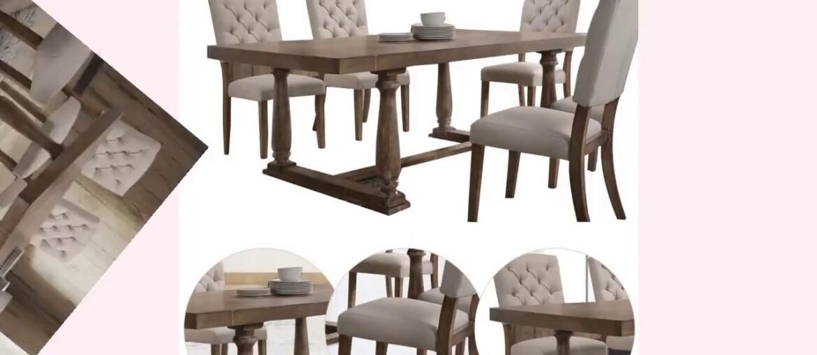 ☑ACME Weathered Oak Bernard Dining Table Rectangular 4 - 8 People Home