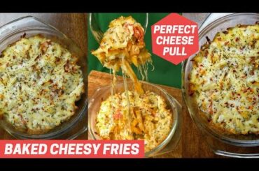 Baked Cheesy Fries | Easy Cheese Baked | Easy French Fries Recipe