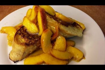 Goat Cheese Stuffed French Toast topped with Brown Sugar Peaches Recipe