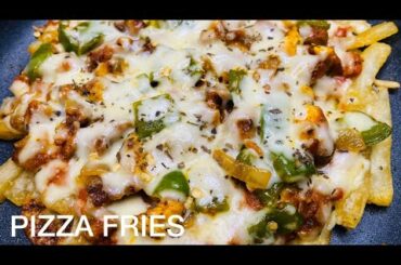 Pizza fries recipe |cheesy pizza french fries without oven |loaded fries recipe