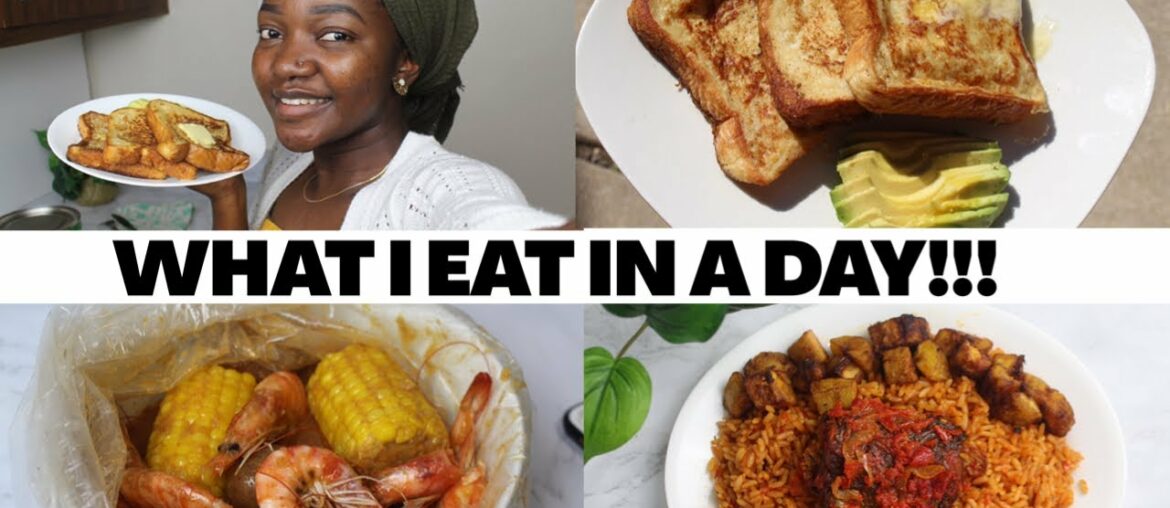 WHAT I EAT IN A DAY VLOG | French toast recipe | Jollofrice, seafood boil