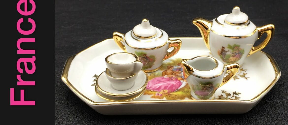 Miniature dinette and other porcelain things from Limoges, France. Miniature dinette and other porcelain things from Limoges, France.