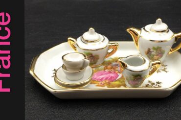 Miniature dinette and other porcelain things from Limoges, France.