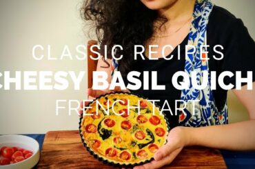 French quiche recipe | Cheesy basil quiche recipe | Recipe in hindi |
