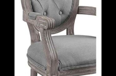 Unbox & Review Modway Arise French Vintage Tufted Upholstered Fabric Dining Armchair in Light G