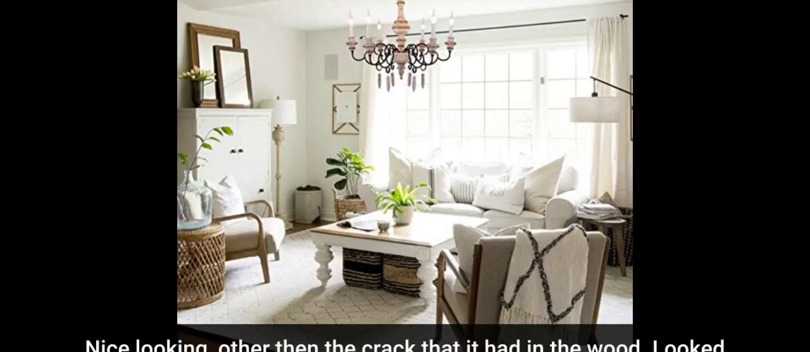 Top Review: OSAIRUOS French Country Chandelier Farmhouse Distressed Wood Hanging Lighting for D...
