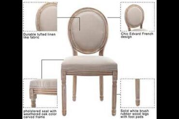 Review About chairus French Dining Chairs, Distressed Elegant Tufted Kitchen Chairs with Carv