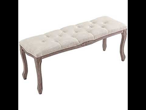 Unbox Modway Regal Vintage French Upholstered Bench in Beige: Kitchen & Unbox Modway Regal Vintage French Upholstered Bench in Beige: Kitchen &