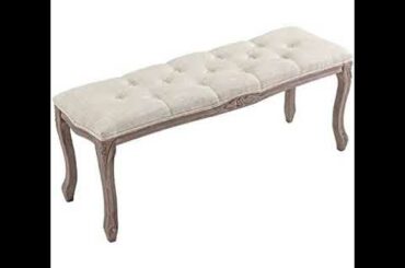 Review Modway Regal Vintage French Upholstered Bench in Beige: Kitchen &
