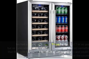 Zephyr Presrv Dual Zone Wine & Beverage Cooler with Glass French Door. 24 Inch 5.15 cu. ft. Ref...