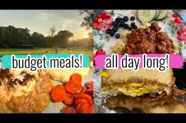 ALL DAY BUDGET MEALS || FRENCH ONION SALISBURY STEAK