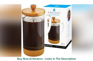 ☀️ Items   Coffee GROSCHE Melbourne French Press Coffee Maker with Bamboo & Cork 34oz 1000ml unique