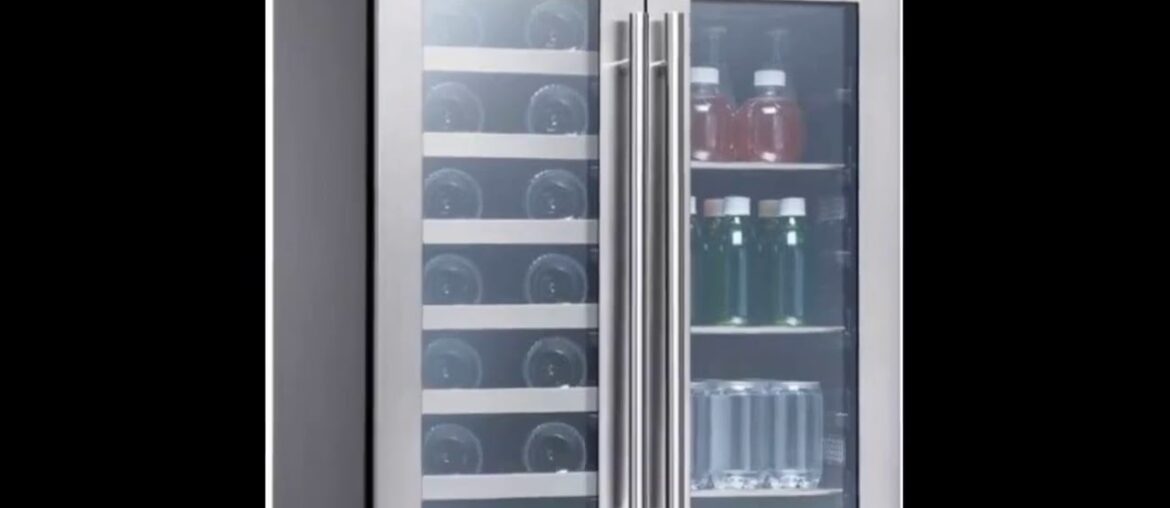 Zephyr Presrv Dual Zone Wine & Beverage Cooler with Glass French Door. 24 Inch 5.15 cu. ft. Ref...