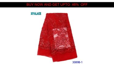 ✦ Red Wine African Lace Fabric 2019 Embroidered Nigerian Beaded Laces Fabric High Quality French Tu